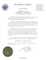 Jefferson Lewis, Sr - proclamation